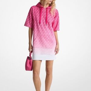 Michael Kors Ombré Signature Logo Hoodie Dress